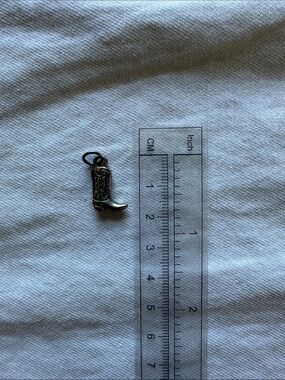 Cowboy Boot Charm Pendant - Antique Silver Tone